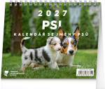 NOTIQUE Kalendář 2027 stolní: Psi - se jmény psů, 16,5 x 13 cm