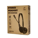 LogiLink stereo headset s mikrofonem černá / Sluchátka / 2x 3,5mm jack / 32 ? / 1,8 m (HS0052)