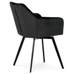 Jídelní židle, černá, sametová látka, DCH-425 BK4