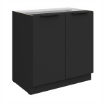Spodní skříňka Aria 80 D 2F BB Barva korpusu: Bílá, Barva dvířek: BL - Black AFM