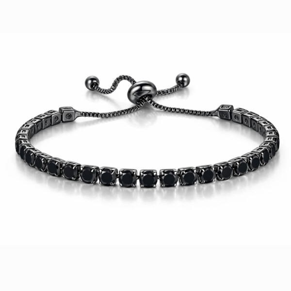 Náramek Swarovski Elements Cianoti Black, Černá 14 cm + 9 cm (prodloužení)