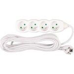 STREND PRO 213328 Prodlužovací kabel, 5m, 4 zásuvky, 3×1mm, bílý