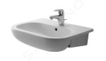 DURAVIT - D-Code Umyvadlo zápustné 550x440 mm, s 1 otvorem pro baterii, alpská bílá 0339550000