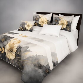 DumDekorace Elegantní přehoz s květinovým vzorem v šedých odstínech Šířka: 220 cm | Délka: 240 cm