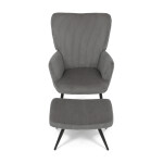 Relaxační křeslo, šedá, manšestrová látka, AK-L7285 GREY6