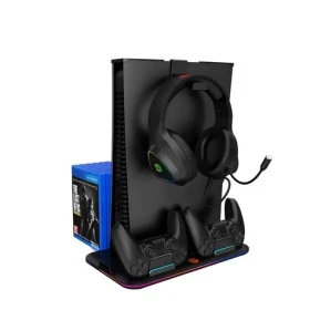 CANYON CND-CSPS5B černá multifunkční chladící stojan pro PS5 nabíjení 2 PS5 ovladačů / RGB podsvícení (CND-CSPS5B)