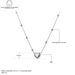 Ocelový náhrdelník Alejandra - chirurgická ocel, srdce, Stříbrná 40 cm + 5 cm (prodloužení)