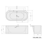 POLYSAN - VIVA A MONOLITH rohová vana 170x75x60cm, bílá 89119MA