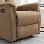 Relaxační křeslo, manuální ovládání, hnědá látka