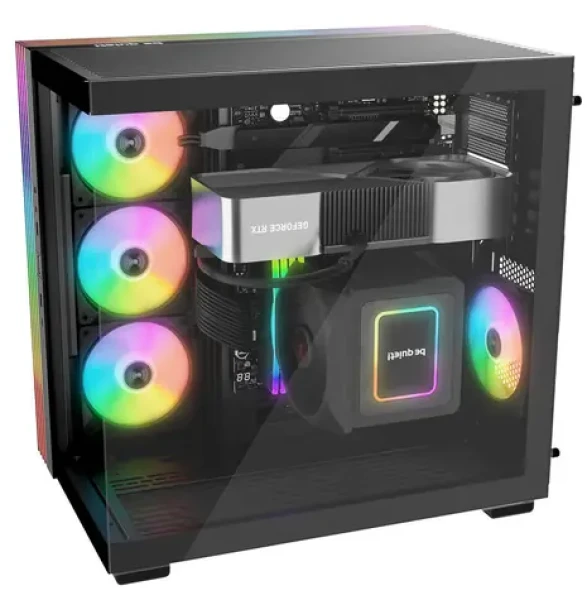 Be quiet! Light Base 600 LX ARGB černá / ATX / 2x USB-A / 1x USB-C / 4x 120mm / bez zdroje / průhledná bočnice (BGW67)