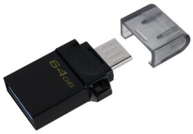 Kingston DataTraveler microDuo 3 G2 - 64GB černá / Flash Disk / USB 3.2 Gen 1 Type-A / microUSB / OTG / čtení: až 80 MBs (DTDUO3G2/64GB)