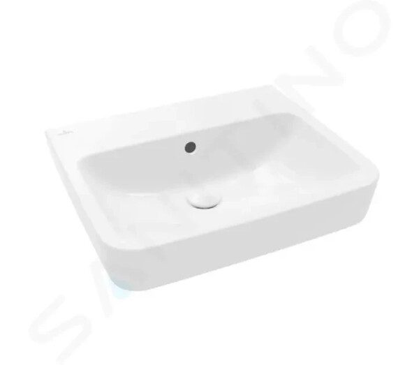 VILLEROY & BOCH - O.novo Umyvadlo 550x460 mm, s přepadem, bez otvoru pro baterii, AntiBac, CeramicPlus, alpská bílá 4A4157T2