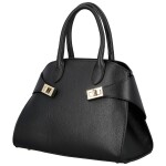 Módní dámská kožená kabelka do ruky Arietta, černá