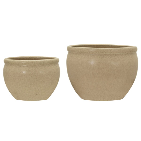 House Doctor Keramický obal na květináč Vale Beige Větší, béžová barva, keramika