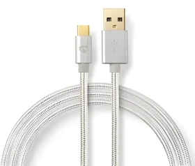 Nedis USB-A - USB-C / Kabel USB / USB 2.0 / 480 Mbps / 15 W / 2 m / nylon (CCTB60600AL20)