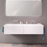 GEBERIT - Xeno 2 Dvojumyvadlo 140x48 cm, bez otvoru pro baterii, bez přepadu, alpská bílá 500.276.00.1