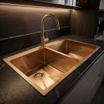 REA - Ocelový dřez Joel BRUSH COPPER bez kuchyňské baterie ZLE-06412