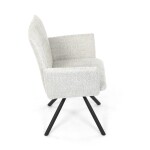 Židle jídelní, krémová látka, černý kov, otočný mechanismus 90°/90° (L/P) - funkce reset