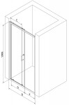 MEXEN - Apia posuvné sprchové dveře 115, transparent, černá 845-115-000-70-00