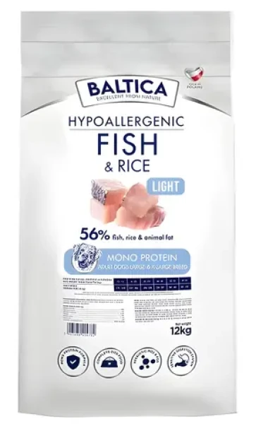 BALTICA Nutraceutic Hypoallergenic Light L/XL 12 kg / Kompletní krmivo pro psy / Ryby s rýží / hypoalergenní