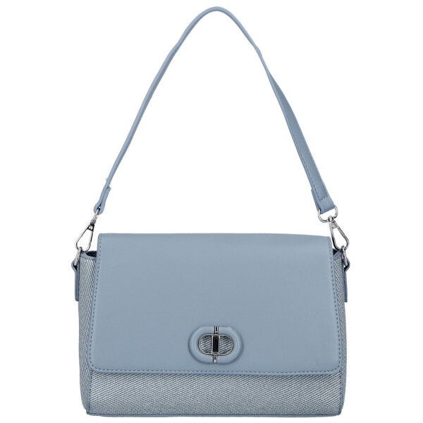 Elegantní dámská koženková kabelka na rameno Ciri, světle modrá