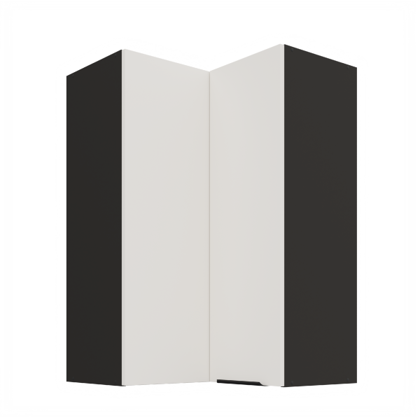 Horní rohová skříňka Aria 60x60 GN-90 2F (90°) Barva korpusu: Černá, Barva dvířek: WH - Crystal white AFM