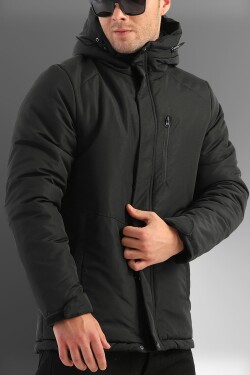 D1fference Pánský černý fleece kamuflážní kapucí vodě větru odolný sportovní zimní kabát parka