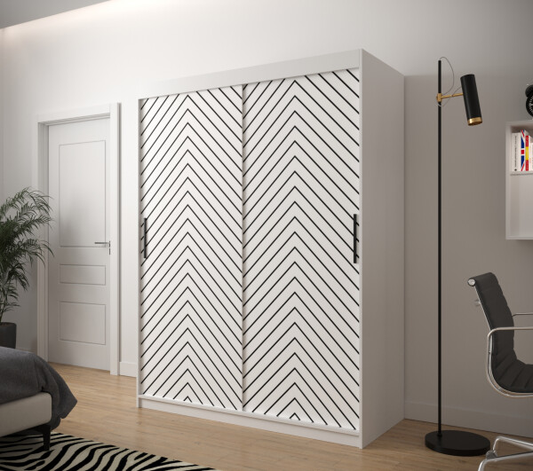 Šatní skříň Abi Jodelka 1 Barva korpusu: Bílá, Rozměry: 150 cm, Dveře: Bílá mat