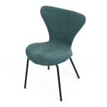 Židle jídelní, modrá látka, nohy černý kov