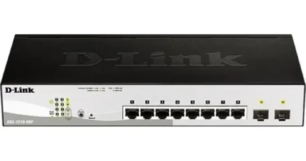 D-Link DGS-1210-08P / Smart switch / 8x GbE PoE+ / 2x SFP / PoE 65 W / bez ventilátoru