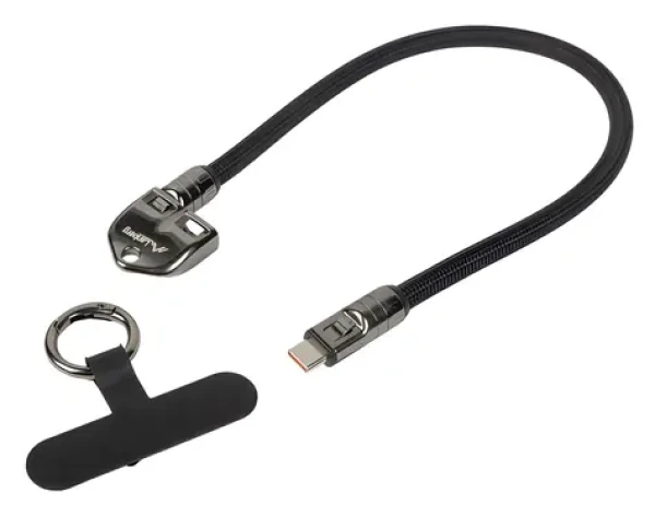 Lanberg USB-C - USB-C černá / Klíčenkový nabíjecí kabel / 0,3 m / 240 W (CA-CMCM-10LN-0003-BK)