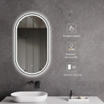 CERANO - Koupelnové LED zrcadlo Alto, kovový rám - černá matná - 55x100 CER-NT8144G-55X100