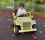 Mamido Dětský elektrický vojenský Jeep Willys 4x4 béžový