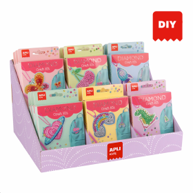 APLI DIY kreativní klíčenka s diamanty, 18 ks, 6+,displej, mix velikostí a barev