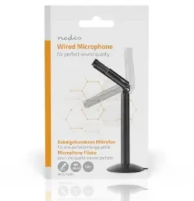 Nedis stolní mikrofon / Mikrofon / Kabelový / 3,5 mm jack / Všesměrový / 1,8 m kabel (MICSJ100BK)