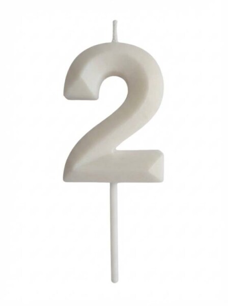 Dortisimo Svíčka s elegantním motivem číslo 2 bílá