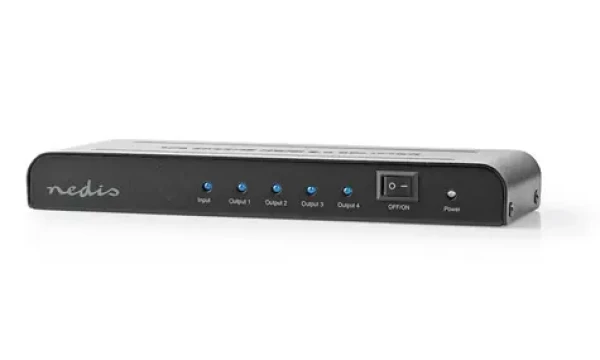 Nedis VSPL3474AT HDMI rozbočovač 1 vstup na 4 výstupy / 4K2K@60Hz / HDCP 2.2 (VSPL3474AT)