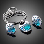 Souprava náhrdelníku a náušnic Swarovski Elements Acqua, Světle modrá 37 cm + 3 cm (prodloužení)