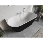 MEXEN - Oris volně stojící vana nástěnná reliéf 170 x 80, bílá/černá, bez krytky přepadu a zátky 52871708075-SS