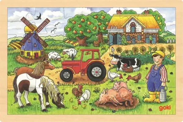 GOKI Dřevěné puzzle Farma pana Millera