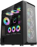 1stCOOL WindStorm Black / PC skříň / MiddleTower / Bez zdroje / ARGB / USB 3.0 / průhledná bočnice (ML-WSTORM-B-ARGB)