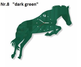 DumDekorace Kůň nástěnné hodiny do obýváku Tmavě zelená