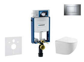 GEBERIT - Kombifix Set předstěnové instalace, klozetu Gaia a sedátka softclose, tlačítko Sigma30, chrom/chrom mat SANI15CA1119