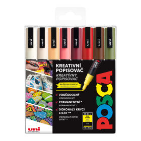 Posca sada popisovačů PC-3M, AUTUMN, 0,9 - 1,3 mm, mix zemitých tónů (8 ks)