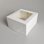 Cake star Bílá krabice s průhledným víkem na 4ks muffinů