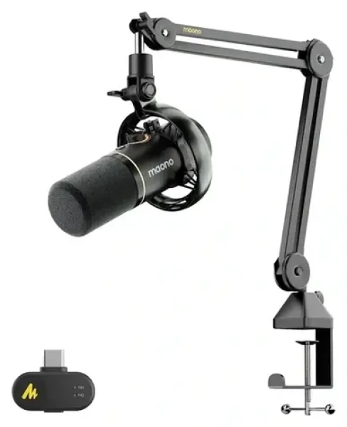 Maono PD200WS černá / Dynamický mikrofon / XLR / USB-C / bezdrátový / 50-16000 Hz / RGB (PD200WS Black)