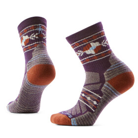 Dámské merino turistické ponožky SMARTWOOL Women's Hike Light Cushion Retro Floral, Purple Iris velikost: 38-41 (M)