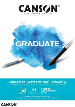 Canson Graduate Aquarelle blok A5 250g, 20 listů