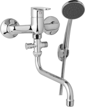 JB Sanitary Nástěnná umyvadlová a sprchová baterie TIRA, rozteč 150 mm s příslušenstvím, trubkové ramínko 300 mm D10 36 51