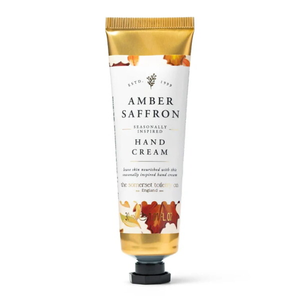 Somerset Toiletry Krém na ruce Amber Saffron 30 ml, zlatá barva, plast